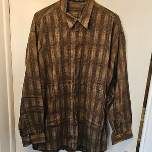 Mens Brown and Black Lightweight Shirt Jacket